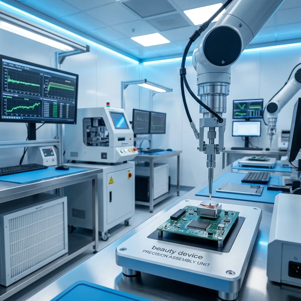 Automated testing machinery with robotic assembly