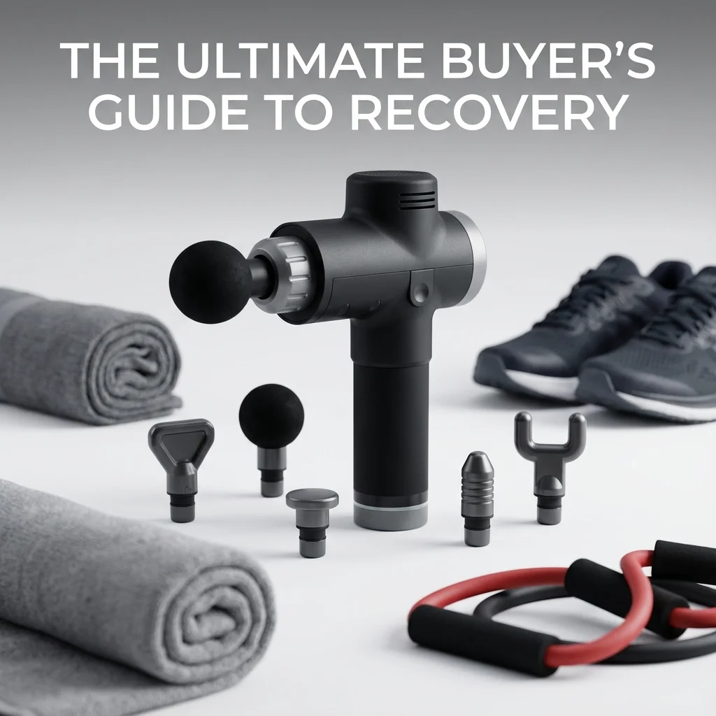 Professional massage gun with multiple attachment heads for muscle recovery