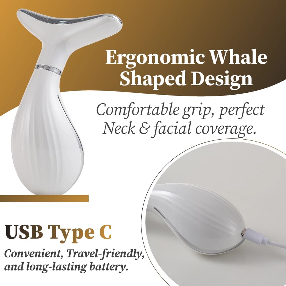 Ergonomic whale-shaped design with USB-C charging