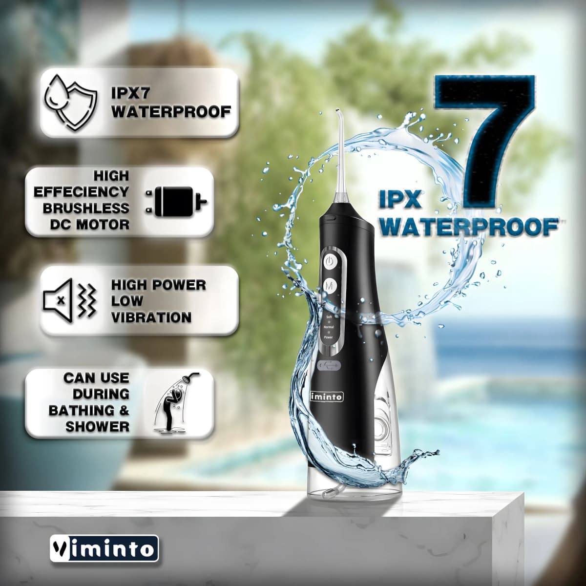 4 interchangeable jet nozzles, standard and specialty tips